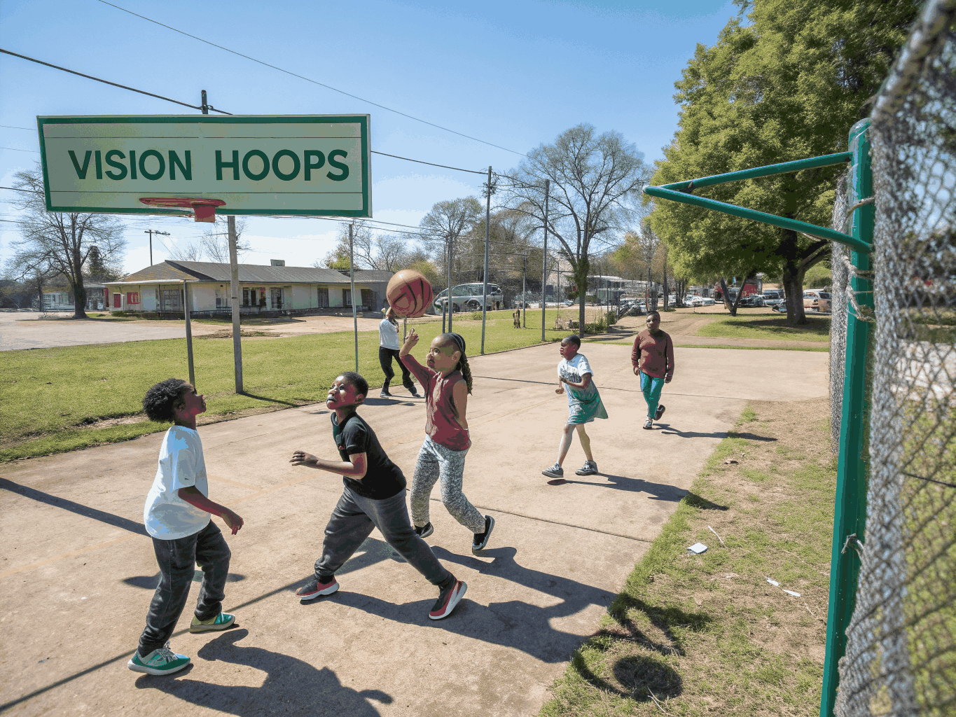 YES Jacksonville mentor guiding young athletes on and off the basketball court
